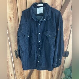 Just in trend denim  flame resistant pearl snap shirt work size 2XL mens